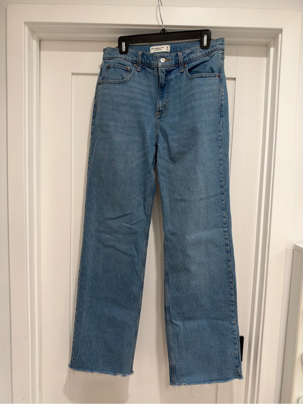 Abercrombie & Fitch Classic Women's Straight-Leg Jeans in Light Blue